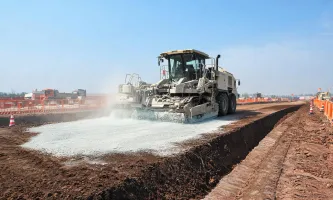 Soil stabilizer on embankment