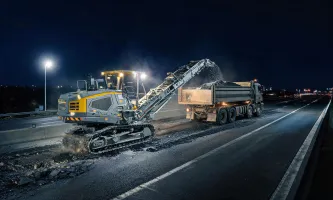 Cold milling machine on highway